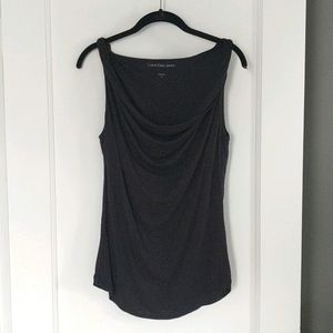 Calvin Klein black draped tank M